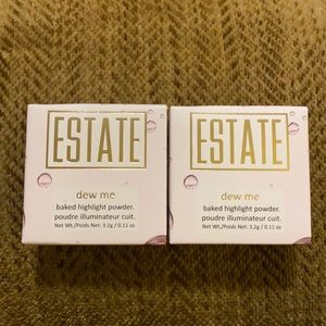 Pair of Estate dew me baked highlighter powder.